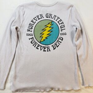 Chaser Grateful Dead Waffle Knit Crew Neck Top Size Medium